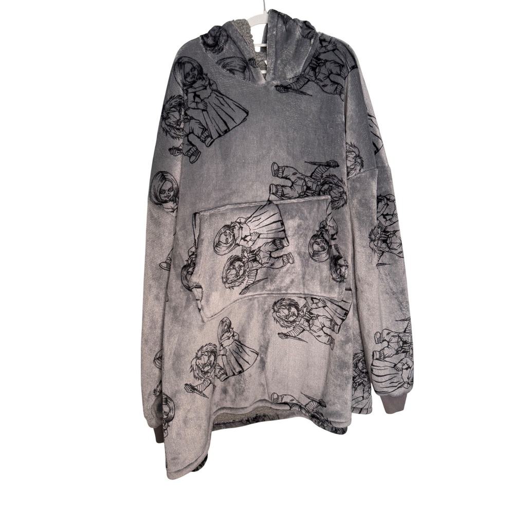 Chucky Bride of Chucky horror grey‎ oversized wearable blanket hoodie comfort